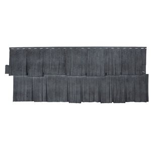 Novik NovikShake 18.8-in x 48.4-in Anthracite HS Hand Split Shake Polymer Siding -  Box of 9 panels (49.4 sq.ft.)