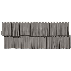 Novik NovikShake 18.8-in x 48.4-in Coventry Gray HS Hand Split Shake Polymer Siding -  Box of 9 panels (49.4 sq.ft.)