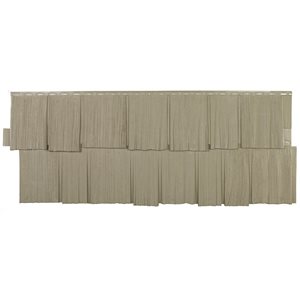 Novik NovikShake 18.8-in x 48.4-in Classic Khaki HS Hand Split Shake Polymer Siding -  Box of 9 panels (49.4 sq.ft.)