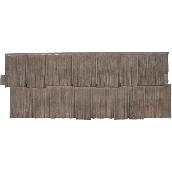 Novik NovikShake 18.8-in x 48.4-in Brownstone HS Hand Split Shake Polymer Siding -  Box of 9 panels (49.4 sq.ft.)