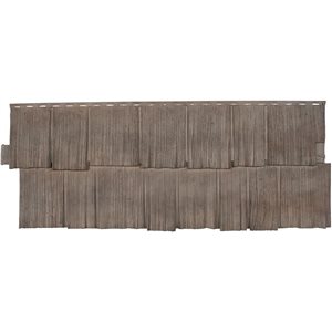 Novik NovikShake 18.8-in x 48.4-in Brownstone HS Hand Split Shake Polymer Siding -  Box of 9 panels (49.4 sq.ft.)