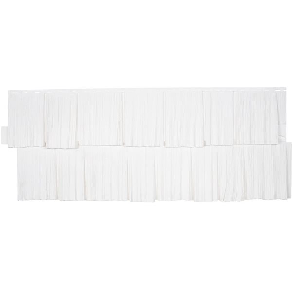 NovikShake HS Hand Split Shake (18,8 po x 48,4 po) parement de polymère en blanc (9 panneaux par boîte, 49,4 pi2)