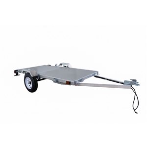 DK2 4-ft x 8-ft Silver Single Axle Galvanized Folding Utility Trailer