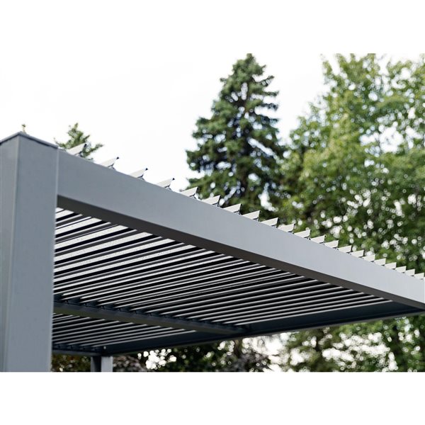 Gazebo Penguin Vikos 10 x 10-ft Grey Aluminum Frame and Galvanized Steel Louvers Pergola