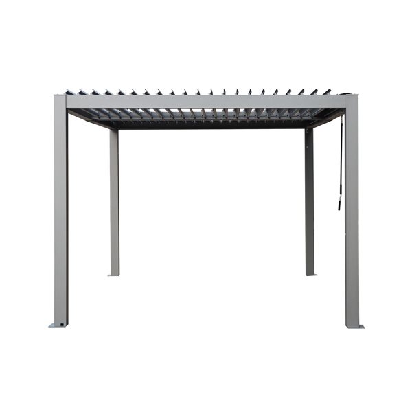 Gazebo Penguin Vikos 10 x 13-ft Grey Aluminum Frame and Galvanized Steel Louvers Pergola