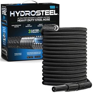 HydroSteel 5/8-in x 100-ft Lightweight Kink-Free Stainless Steel Garden Hose