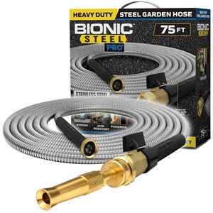 Bionic Steel PRO 5/8-in DIA x 75-ft Heavy-Duty Stainless Steel Garden Hose