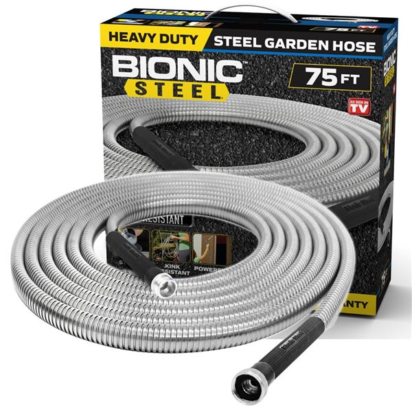 Bionic Steel 5/8-in DIA x 75-ft Lightweight Kink-Free Stainless Steel Garden Hose