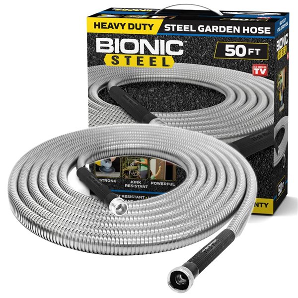 Bionic Steel 5/8-in DIA x 50-ft Lightweight Kink-Free Stainless Steel Garden Hose