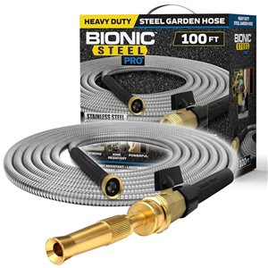 Bionic Steel PRO 5/8-in DIA x 100-ft Heavy-Duty Stainless Steel Garden Hose