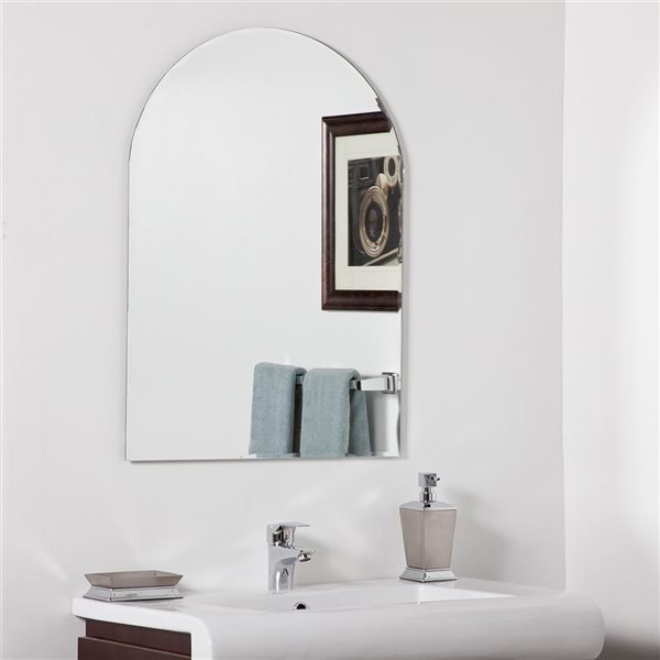 Decor Wonderland Angel 39.5-in Silver Rectangular Frameless Bathroom Mirror