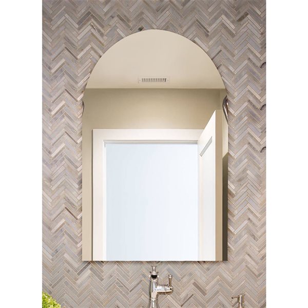 Decor Wonderland Rita Mini 21-in Silver Arch Frameless Bathroom Mirror