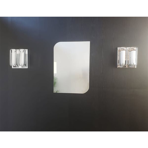 Decor Wonderland Tener 19-in Silver Rectangular Frameless Bathroom Mirror