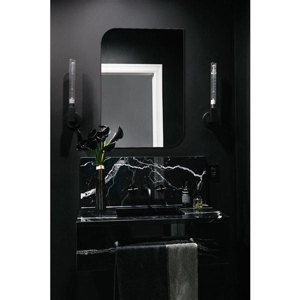 Decor Wonderland Tener 19-in Silver Rectangular Frameless Bathroom Mirror