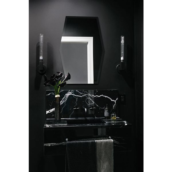 Decor Wonderland Century 22-in Silver Hexagon Frameless Bathroom Mirror