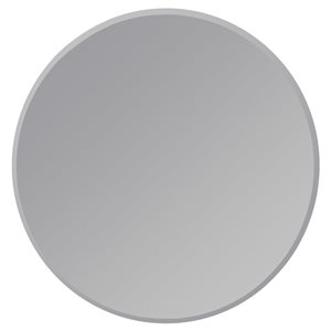 Miroir de salle de bains sans cadre Bryce de Decor Wonderland 18 po diamètre rond, argent