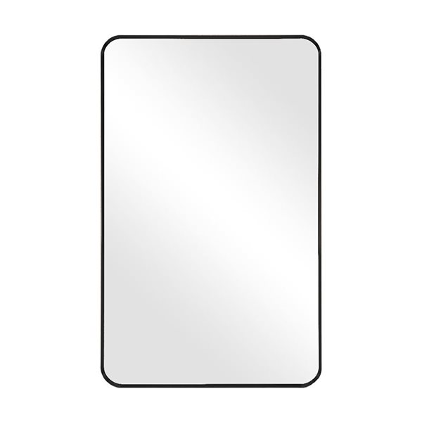 Decor Wonderland Geneva 23.6-in Black Rectangular Bathroom Mirror