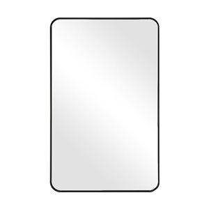 Miroir de salle de bains Geneva de Decor Wonderland 23 l. x 31 po h. rectangulaire à cadre noir