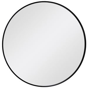 Decor Wonderland Jesse 23.6-in Black Round Bathroom Mirror