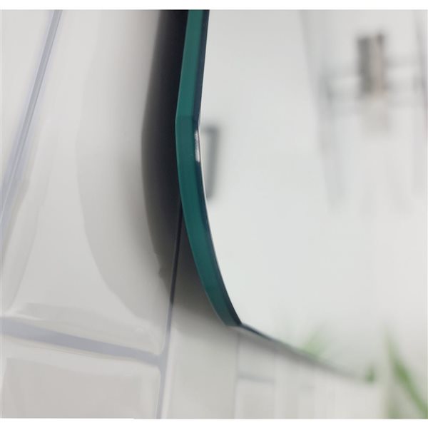 Decor Wonderland Barnard 27 W x 19-in H Silver Rectangular Frameless Bathroom Mirror