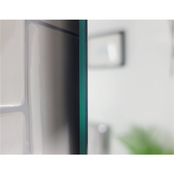 Decor Wonderland Barnard 27 W x 19-in H Silver Rectangular Frameless Bathroom Mirror