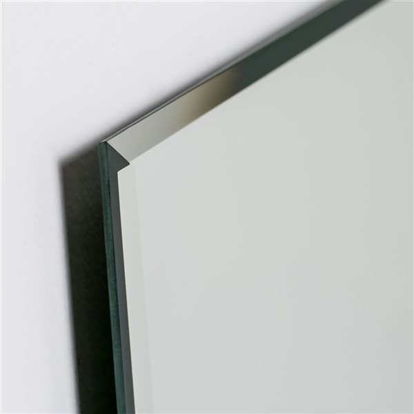 Decor Wonderland Reece 19-in Silver Square Frameless Bathroom Mirror