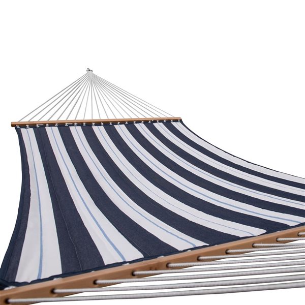 Vivere Sunbrella 53.25-in W Navy and White Double Quilted Fabric Hammock