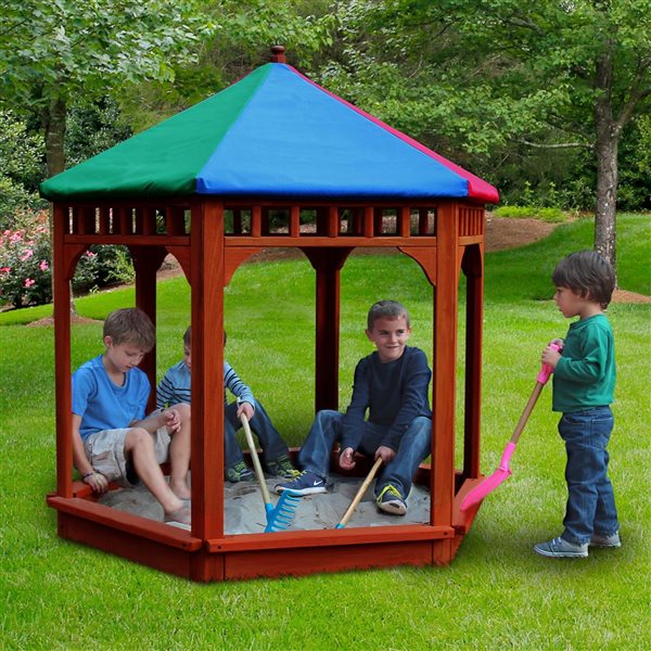 Gorilla Playsets Play-Zee-Bo 60.5-in x 60.5-in Square Wood Sandbox