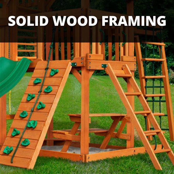 Gorilla Playsets Navigator Residential Wood Swing Set with Sky Loft