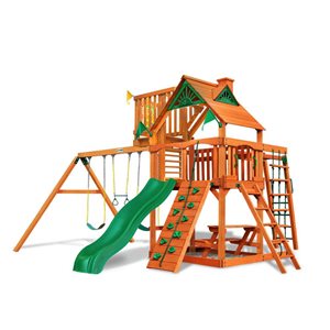 Gorilla Playsets Navigator Residential Wood Swing Set with Sky Loft