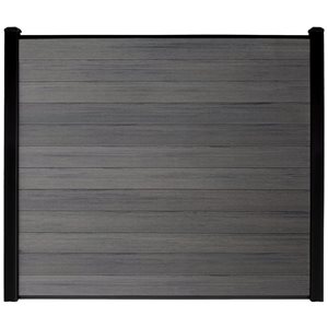Everhome Manhattan Gray Composite Fence Panel Kit (w/ EH001 Fence Panels and Rails EH005)