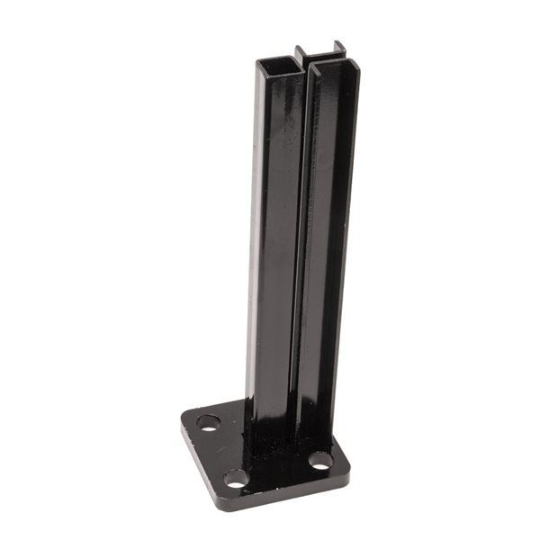 everhome Black Metal Surface Mount Post Base for Composite Fence