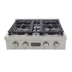 Table de cuisson au gaz propane KUCHT 30 po à 4 brûleurs scellés, acier inoxydable