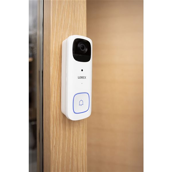 Lorex 2K Wi-Fi Battery Operated Video Doorbell in White (32GB)