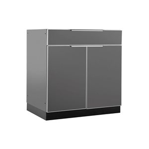 NewAge Products Classic Outdoor Kitchen Cabinets Alum Grey Glass 32-in Bar Cabinet