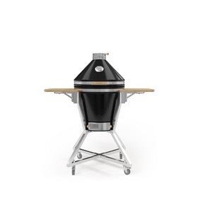 NewAge Products Outdoor Kitchen Platinum Kamado Bundle 22-in W Midnight Black Kamado Ceramic Charcoal Grill