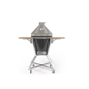 NewAge Products Outdoor Kitchen Platinum Kamado Bundle 22-in W Taupe and Iron Black Kamado Ceramic Charcoal Grill