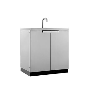 Armoire de bar classique en acier inoxydable de 32 po NewAge Products pour cuisine extérieure