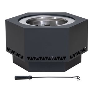 Sunjoy 26-in Black Hexagonal Smokeless outdoor Fire Pit