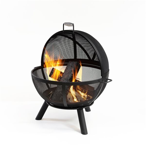 Deko Living 34-in Diameter Outdoor Black Steel Woodburning Sphere Fire Pit