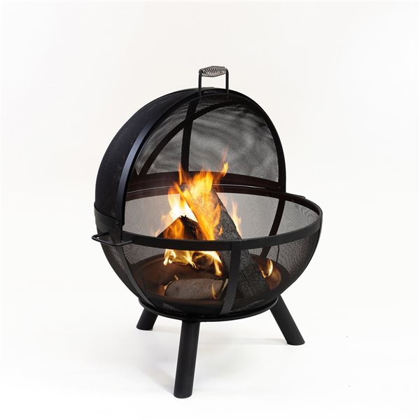 Deko Living 34-in Diameter Outdoor Black Steel Woodburning Sphere Fire Pit