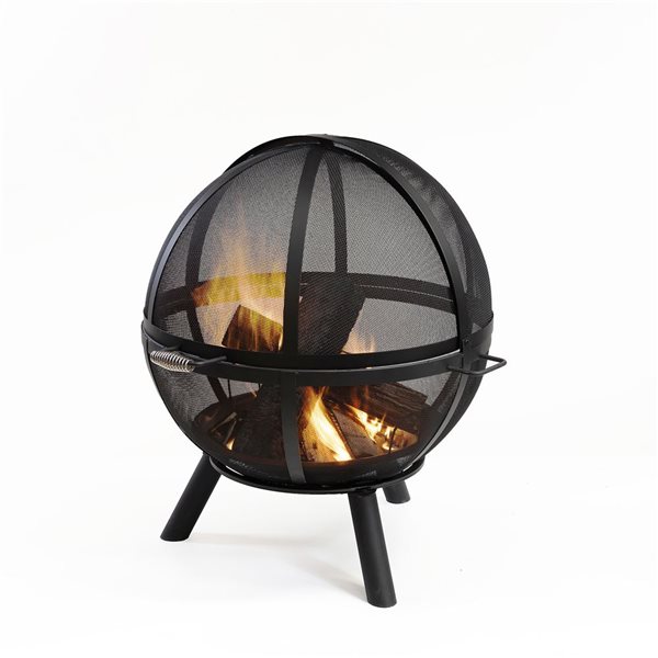 Deko Living 34-in Diameter Outdoor Black Steel Woodburning Sphere Fire Pit