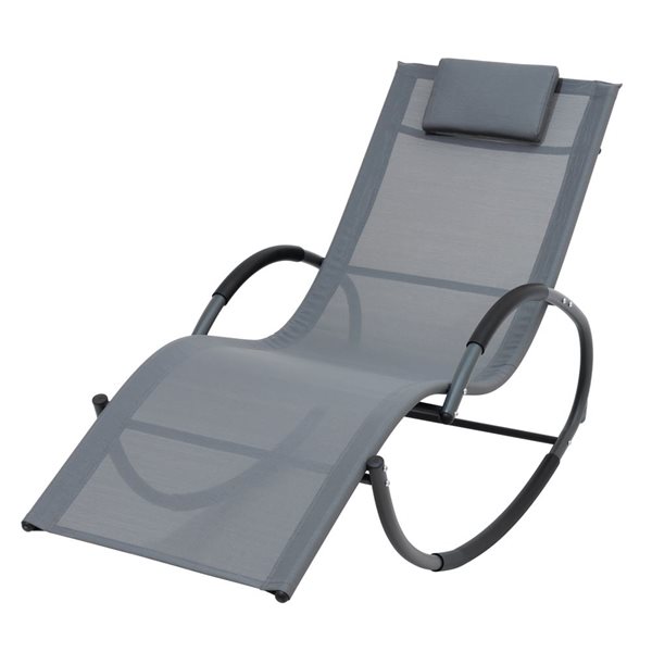 Deko Living Outdoor Rocking  Patio Lounge Chair - Grey