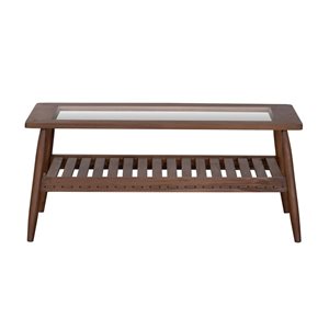 LH Home Vineyard 24-in x 43-in Brown Teak Outdoor Rectangular Coffee Table