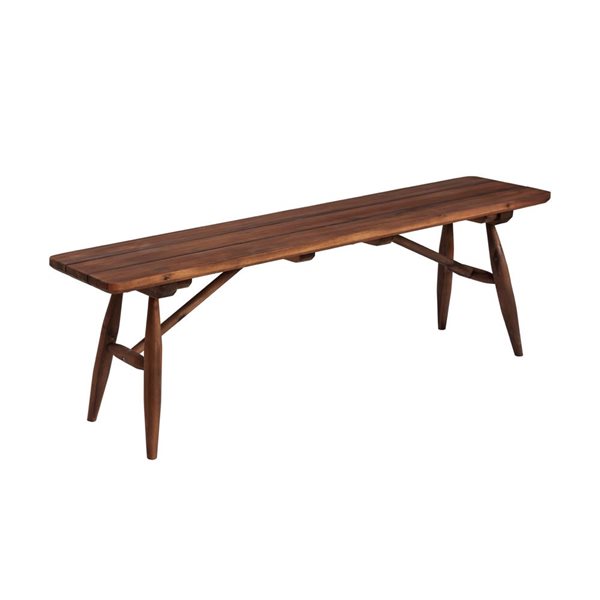 LH Home Vineyard Brown Teak Wood Outdoor  Dining Bench