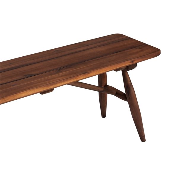 LH Home Vineyard Brown Teak Wood Outdoor  Dining Bench