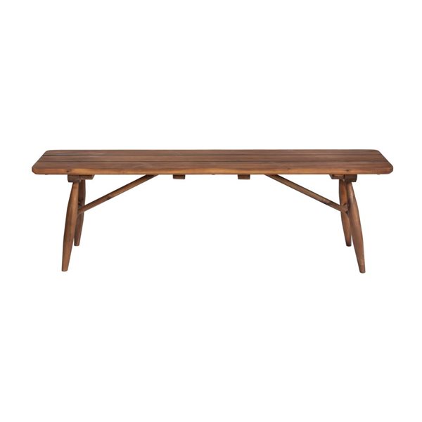 LH Home Vineyard Brown Teak Wood Outdoor  Dining Bench