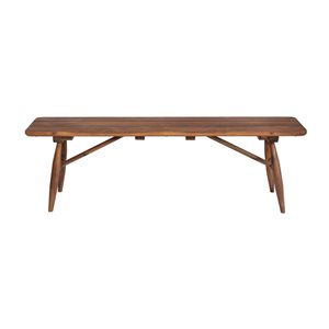 LH Home Vineyard Brown Teak Wood Outdoor  Dining Bench