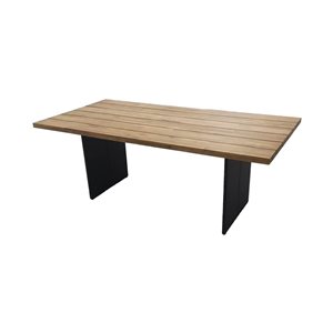 LH Home Naples 39-in x 79-in Black Outdoor Dining Table