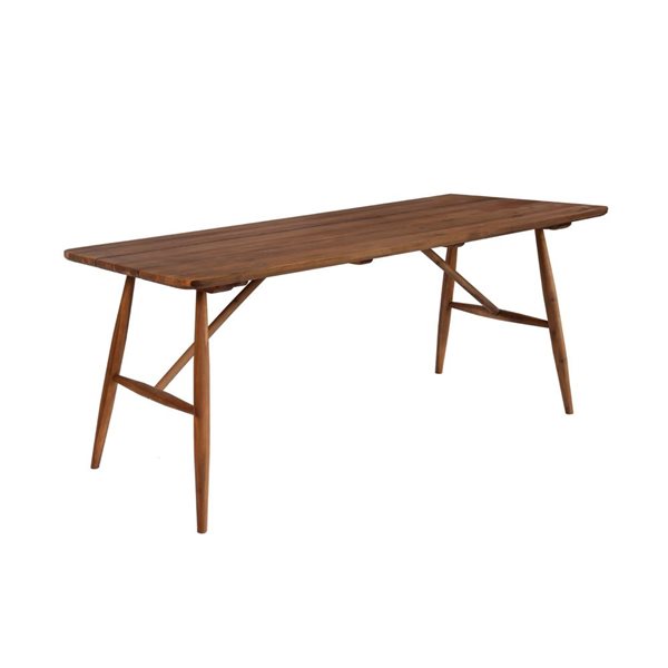 LH Home Vineyard 31.5-in x 75-in Brown Teak Outdoor Small Dining Table